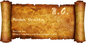 Medek Orsika névjegykártya